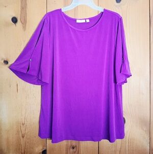 Susan Graver Cold Shoulder Sleeve Top